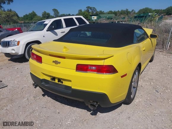 2015 Chevrolet Camaro LT with VIN 2G1FD3D30F9214174, listed as a IAAI auction lot 41807488 with 23,002 mi miles. Bid and sale history available at carsss.com. Image 4.