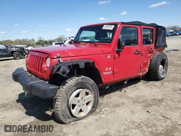 2008 Jeep Wrangler Unlimited X with VIN 1J4GA39138L615915, listed as a Copart auction lot 52391675 with 187,057 mi miles and Salvage Title. Bid and sale history available at carsss.com. Image 1.