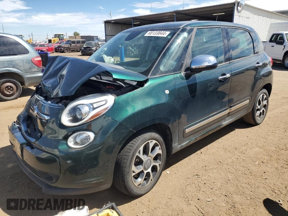 2014 FIAT 500L Lounge with VIN ZFBCFACH8EZ021946, listed as a Copart auction lot 68133844 with 104,017 mi miles and Salvage Title. Bid and sale history available at carsss.com. Image 1.