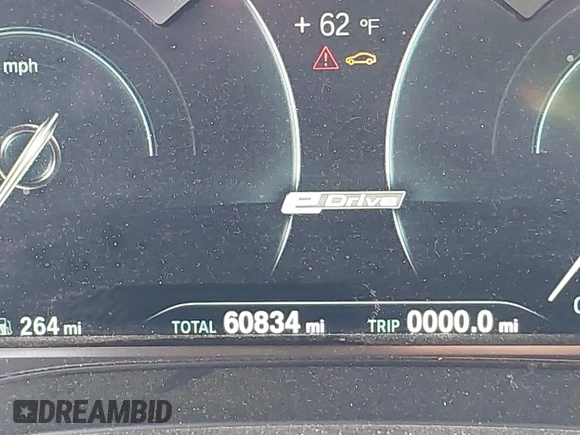 2019 BMW 5 Series 530e iPerformance with VIN WBAJA9C55KB392765, listed as a IAAI auction lot 41748610 with 60,834 mi miles. Bid and sale history available at carsss.com. Image 15.