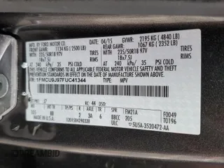 2015 Ford Escape Titanium with VIN 1FMCU9J97FUC41344, listed as a Copart auction lot 47226155 with 157,728 mi miles and Salvage Title. Bid and sale history available at carsss.com. Image 13.