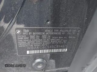 2011 BMW 7 Series 750i xDrive с VIN WBAKC6C54BC394675, выставлен на аукционе IAAI как лот 42394276 с пробегом 207 246 миль миль и . История ставок и продаж доступна на DreamBid. Изображение 9.