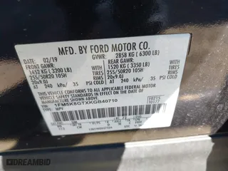 2019 Ford Explorer Sport with VIN 1FM5K8GTXKGB40710, listed as a IAAI auction lot 41840260 with 55,282 mi miles. Bid and sale history available at carsss.com. Image 9.