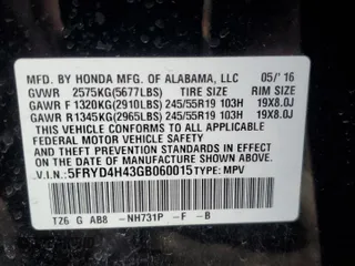2016 Acura MDX w/Tech with VIN 5FRYD4H43GB060015, listed as a Copart auction lot 47367805 with 108,237 mi miles and Salvage Title. Bid and sale history available at carsss.com. Image 14.