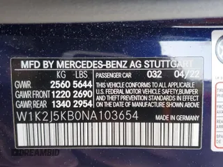 2022 Mercedes-Benz CLS with VIN W1K2J5KB0NA103654, listed as a Copart auction lot 43417694 with 7,073 mi miles. Bid and sale history available at carsss.com. Image 14.