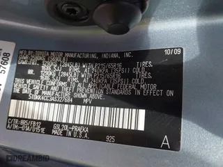 2010 Toyota Sienna CE with VIN 5TDKK4CC3AS327684, listed as a IAAI auction lot 41982390 with 219,359 mi miles. Bid and sale history available at carsss.com. Image 9.