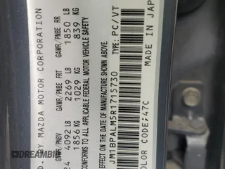 2024 Mazda 3 S Preferred with VIN JM1BPALM5R1715730, listed as a Copart auction lot 57655565 with 18,095 mi miles and Salvage title. Bid and sale history available at DreamBid. Image 13.