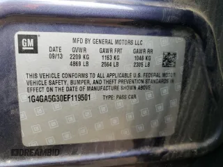 2014 Buick LaCrosse with VIN 1G4GA5G30EF119501, listed as a Copart auction lot 61633534 with 152,805 mi miles and Salvage Title. Bid and sale history available at carsss.com. Image 12.