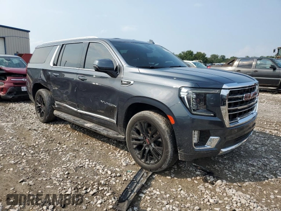 2021 GMC Yukon XL SLT with VIN 1GKS2GKD9MR437285, listed as a Copart auction lot 63038474 with 49,603 mi miles and Salvage Title. Bid and sale history available at carsss.com. Image 4.
