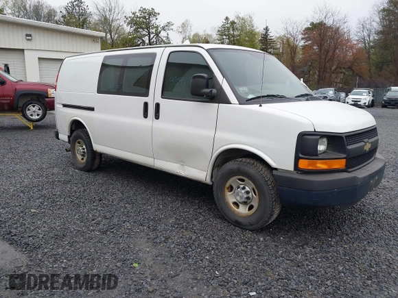 2013 Chevrolet Express Cargo with VIN 1GCWGFCA1D1162572, listed as a IAAI auction lot 42095786 with 242,248 mi miles and . Bid and sale history available at DreamBid. Image 1.
