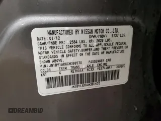 2012 Infiniti M37 with VIN JN1BY1AR6CM396570, listed as a Copart auction lot 81707124 with 102,462 mi miles and Salvage Title. Bid and sale history available at carsss.com. Image 12.