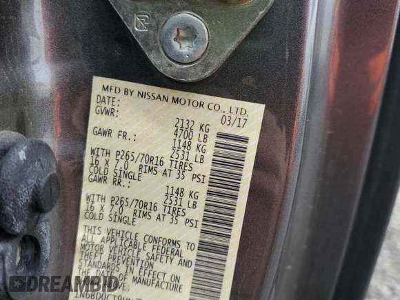 2017 Nissan Frontier SV z VIN 1N6BD0CT9HN746154, wystawiony jako Copart lot #58723845 z przebiegiem 77 113 mil mil oraz Szkoda całkowita • Salvage title. Historia ofert i sprzedaży dostępna na DreamBid. Obrazek 12.