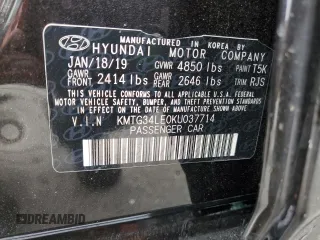 2019 Genesis G70 3.3T Advanced with VIN KMTG34LE0KU037714, listed as a Copart auction lot 69342024 with 55,490 mi miles and Salvage Title. Bid and sale history available at carsss.com. Image 15.