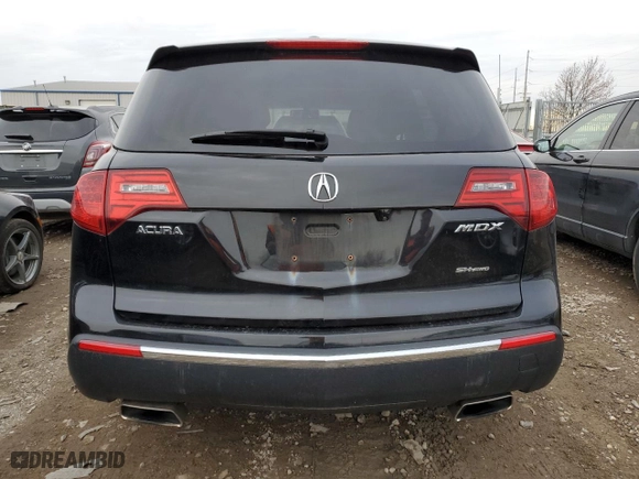 2011 Acura MDX with VIN 2HNYD2H2XBH002968, listed as a Copart auction lot 80855024 with 127,896 mi miles and Clean Title. Bid and sale history available at carsss.com. Image 6.