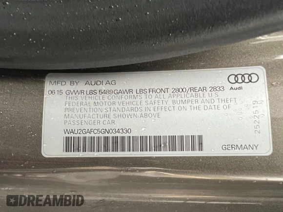 2016 Audi A7 Prestige с VIN WAU2GAFC5GN034330, выставлен на аукционе Copart как лот 51780135 с пробегом 127 195 миль миль и Чистый • Clean title. История ставок и продаж доступна на DreamBid. Изображение 10.
