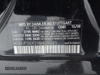2009 Mercedes-Benz E-Class Luxury 3.5L with VIN WDBUF56X29B409585, listed as a IAAI auction lot 42046431 with 217,755 mi miles. Bid and sale history available at carsss.com. Image 9.