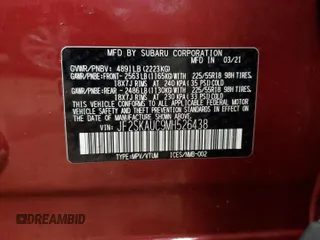 2021 Subaru Forester Limited with VIN JF2SKAUC9MH526438, listed as a Copart auction lot 51690525 with 46,773 mi miles and Salvage Title. Bid and sale history available at carsss.com. Image 14.
