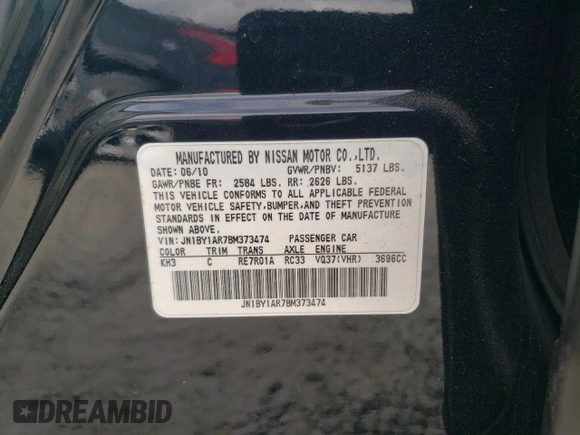 2011 Infiniti M37 with VIN JN1BY1AR7BM373474, listed as a Copart auction lot 78439854 with 147,235 mi miles and Salvage Title. Bid and sale history available at carsss.com. Image 12.