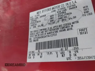 2004 Ford Ranger XL Fleet с VIN 1FTZR45E24TA12731, выставлен на аукционе IAAI как лот 42469950 с пробегом 274 392 миль миль и . История ставок и продаж доступна на DreamBid. Изображение 9.