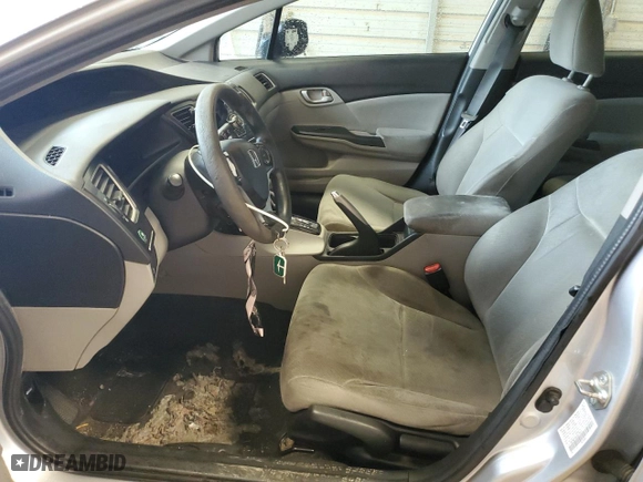 2013 Honda Civic Sdn LX with VIN 19XFB2F5XDE273415, listed as a Copart auction lot 52092405 with 245,502 mi miles and Salvage Title. Bid and sale history available at carsss.com. Image 7.