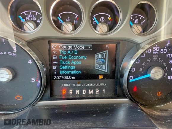 2012 Ford F-350 XL with VIN 1FT8W3BT6CEB57615, listed as a Copart auction lot 63134055 with 307,709 mi miles and Clean title. Bid and sale history available at DreamBid. Image 8.