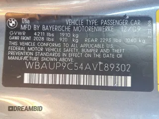2010 BMW 1 Series 128i with VIN WBAUP9C54AVL89302, listed as a Copart auction lot 76716114 with 65,882 mi miles and Salvage Title. Bid and sale history available at DreamBid. Image 12.