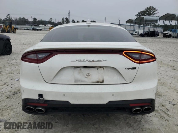 2020 Kia Stinger GT-Line with VIN KNAE15LA7L6084725, listed as a Copart auction lot 86960634 with 92,929 mi miles and Salvage Title. Bid and sale history available at carsss.com. Image 6.