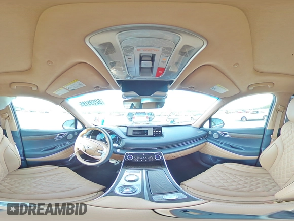 2023 Genesis GV80 with VIN KMUHCESC3PU124360, listed as a Copart auction lot 52595195 with 28,537 mi miles and Salvage title. Bid and sale history available at DreamBid. Image 14.