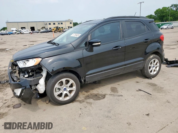 2021 Ford EcoSport SE z VIN MAJ3S2GE1MC455891, wystawiony jako Copart lot #57726405 z przebiegiem 18 624 mil mil oraz Szkoda całkowita • Salvage title. Historia ofert i sprzedaży dostępna na DreamBid. Obrazek 1.