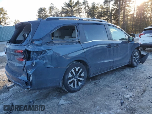 2025 Honda Odyssey EX-L with VIN 5FNRL6H69SB002182, listed as a Copart auction lot 44085465 with Not Provided miles and Salvage Title. Bid and sale history available at carsss.com. Image 3.