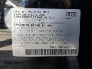 2016 Audi Q5 Premium Plus with VIN WA1L2AFP1GA055525, listed as a Copart auction lot 63378905 with 161,308 mi miles and Clean title. Bid and sale history available at DreamBid. Image 12.