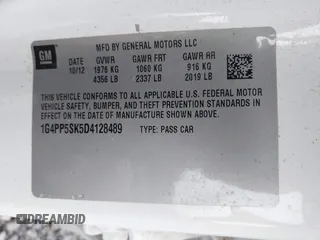 2013 Buick Verano with VIN 1G4PP5SK5D4128489, listed as a IAAI auction lot 42459386 with 108,623 mi miles and . Bid and sale history available at DreamBid. Image 9.