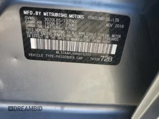 2017 Mitsubishi Mirage SE with VIN ML32A4HJXHH016300, listed as a Copart auction lot 52125395 with 59,803 mi miles and Salvage title. Bid and sale history available at DreamBid. Image 16.
