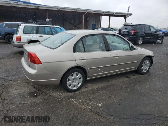 2001 Honda Civic EX with VIN 1HGES257X1L048799, listed as a Copart auction lot 51830975 with 201,051 mi miles and Salvage Title. Bid and sale history available at carsss.com. Image 3.