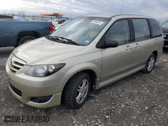 2004 Mazda MPV LX with VIN JM3LW28A840502496, listed as a Copart auction lot 80946673 with 117,423 mi miles and Salvage Title. Bid and sale history available at carsss.com. Image 1.