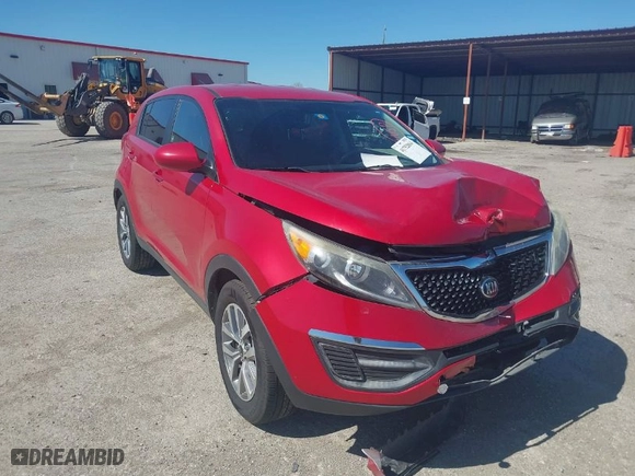 2015 Kia Sportage LX with VIN KNDPB3AC4F7702194, listed as a IAAI auction lot 41752864 with 170,256 mi miles. Bid and sale history available at carsss.com. Image 1.