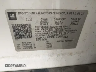 2020 GMC Terrain SLT z VIN 3GKALPEX2LL237112, wystawiony jako IAAI lot #41701313 z przebiegiem 158 532 mil mil oraz . Historia ofert i sprzedaży dostępna na DreamBid. Obrazek 9.