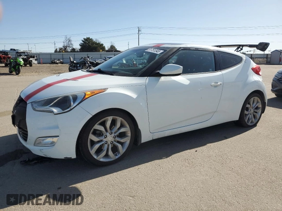 2013 Hyundai Veloster w/Gray Int z VIN KMHTC6ADXDU127194, wystawiony jako Copart lot #51751345 z przebiegiem 122 221 mil mil oraz Szkoda całkowita • Salvage title. Historia ofert i sprzedaży dostępna na DreamBid. Obrazek 1.