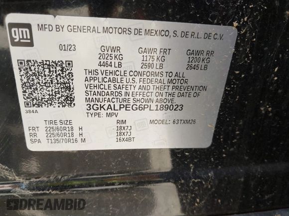 2023 GMC Terrain SLT z VIN 3GKALPEG6PL189023, wystawiony jako IAAI lot #41829881 z przebiegiem 53 797 mil mil oraz . Historia ofert i sprzedaży dostępna na DreamBid. Obrazek 9.