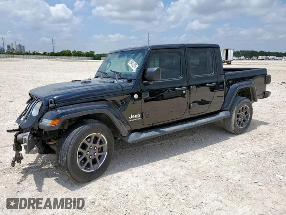 2020 Jeep Gladiator Overland with VIN 1C6HJTFG9LL217966, listed as a Copart auction lot 59424545 with 61,407 mi miles and Salvage title. Bid and sale history available at DreamBid. Image 1.
