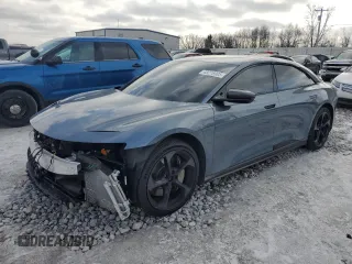 2024 Lucid Air Pure with VIN 50EA1PGA7RA006034, listed as a Copart auction lot 43218905 with 0 mi miles and Clean Title. Bid and sale history available at carsss.com. Image 1.