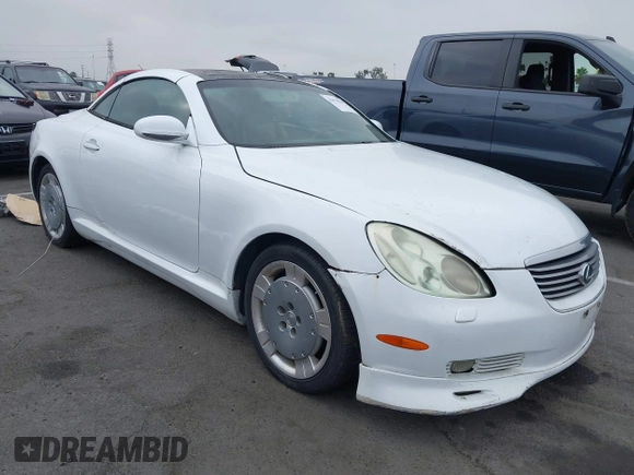 2002 Lexus SC 430 with VIN JTHFN48Y020027536, listed as a IAAI auction lot 42670239 with 207,112 mi miles and . Bid and sale history available at DreamBid. Image 1.