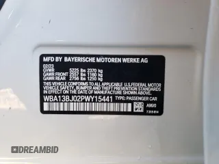 2023 BMW 5 Series 530i xDrive с VIN WBA13BJ02PWY15441, выставлен на аукционе Copart как лот 80659624 с пробегом Не указан миль и Списание • Salvage title. История ставок и продаж доступна на DreamBid. Изображение 14.