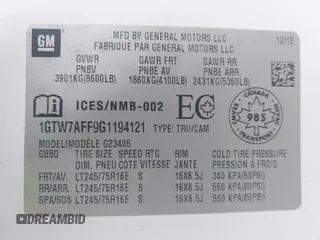 2016 GMC Savana Cargo z VIN 1GTW7AFF9G1194121, wystawiony jako IAAI lot #41978935 z przebiegiem 91 469 mil mil oraz . Historia ofert i sprzedaży dostępna na DreamBid. Obrazek 9.