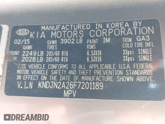 2015 Kia Soul z VIN KNDJN2A26F7201189, wystawiony jako IAAI lot #42172108 z przebiegiem 142 913 mil mil oraz . Historia ofert i sprzedaży dostępna na DreamBid. Obrazek 9.