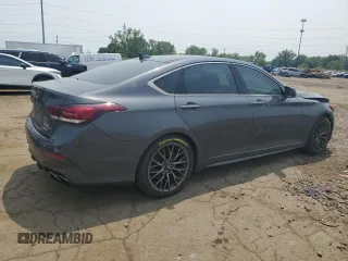 2018 Genesis G80 Sport with VIN KMHGN4JB0JU257124, listed as a Copart auction lot 59428525 with 92,157 mi miles and Salvage title. Bid and sale history available at DreamBid. Image 3.
