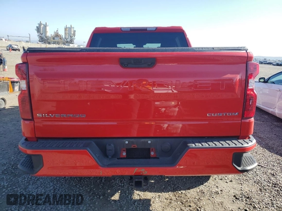 2022 Chevrolet Silverado 1500 Custom with VIN 1GCPABEK0NZ516377, listed as a Copart auction lot 52199015 with 51,751 mi miles and Salvage Title. Bid and sale history available at DreamBid. Image 6.