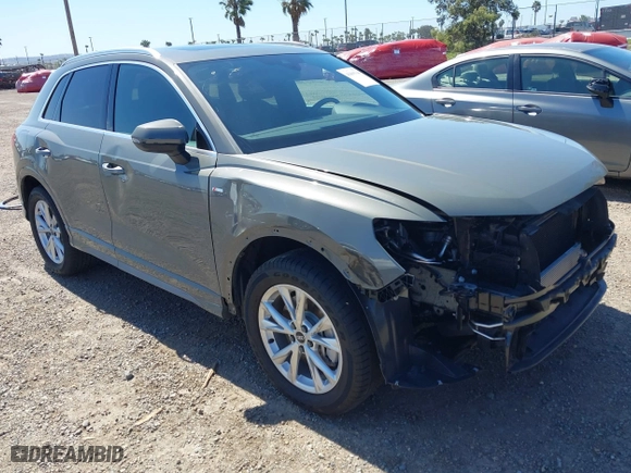 2021 Audi Q3 S line Premium with VIN WA1DECF30M1034147, listed as a IAAI auction lot 41809344 with 25,120 mi miles. Bid and sale history available at carsss.com. Image 6.