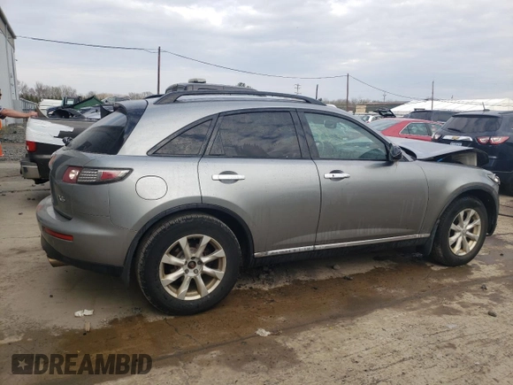 2006 Infiniti FX35 with VIN JNRAS08W36X203360, listed as a Copart auction lot 50279784 with 0 mi miles and Salvage Title. Bid and sale history available at carsss.com. Image 3.