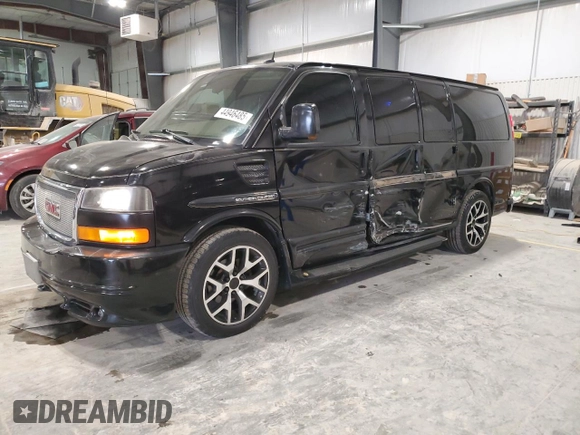 2012 GMC Savana Cargo Van YF7 Upfitter with VIN 1GDS8DC49C1150688, listed as a Copart auction lot 44946485 with 96,026 mi miles and Salvage Title. Bid and sale history available at carsss.com. Image 1.